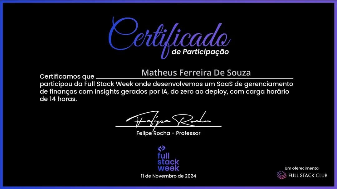 Certificado Full Stack SaaS